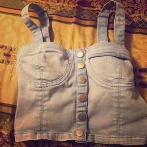 Forever21 crop Top denim